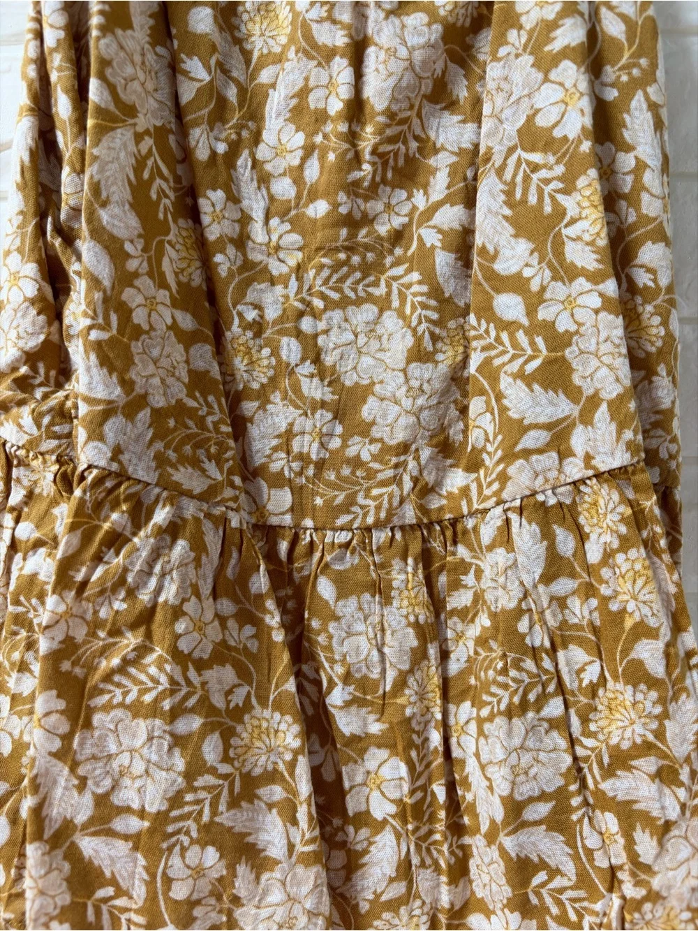 Old Navy Mustard Floral Spaghetti-Strap Dress